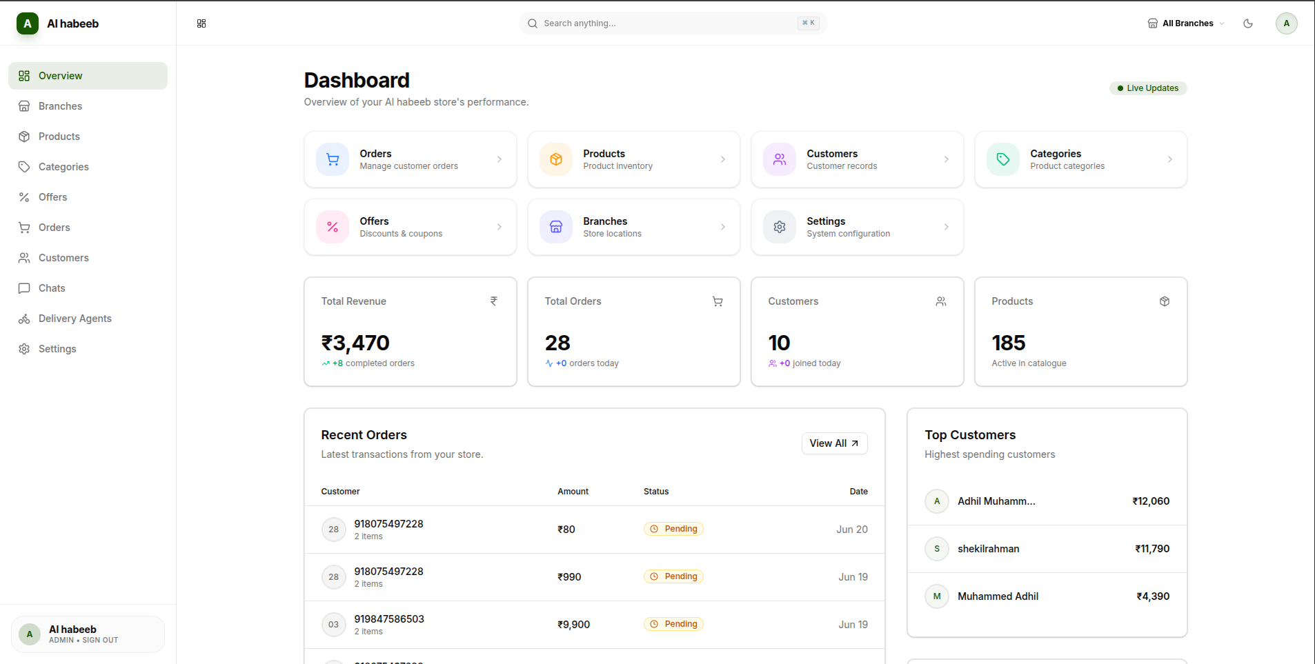 Al Habeeb Dashboard